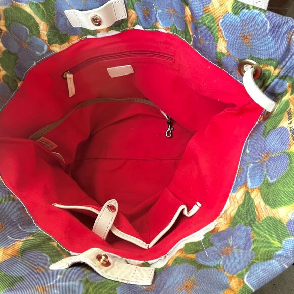 DOONEY & BOURKE Petunia Blue Leisure Shopper Tote Bag Floral Braided Top Handle - Picture 6 of 12